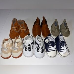 Kids White and Black Athletic Sneakers with Hook-and-Loop Strap